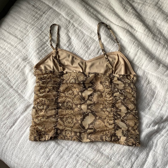 Moa Moa Ruched Snakeskin Crop Top - Picture 3 of 3